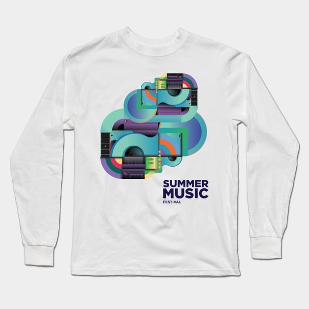 Summer Music Festival Long Sleeve T-Shirt by Music Lover